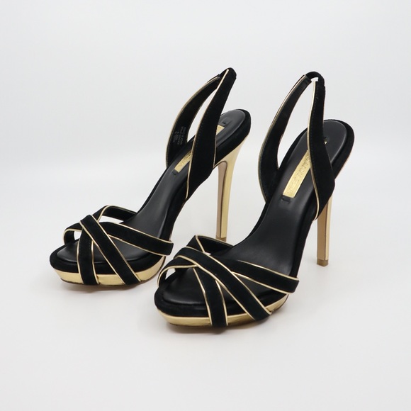 BCBG Madelia black suede/leather sling-backs - Picture 3 of 7